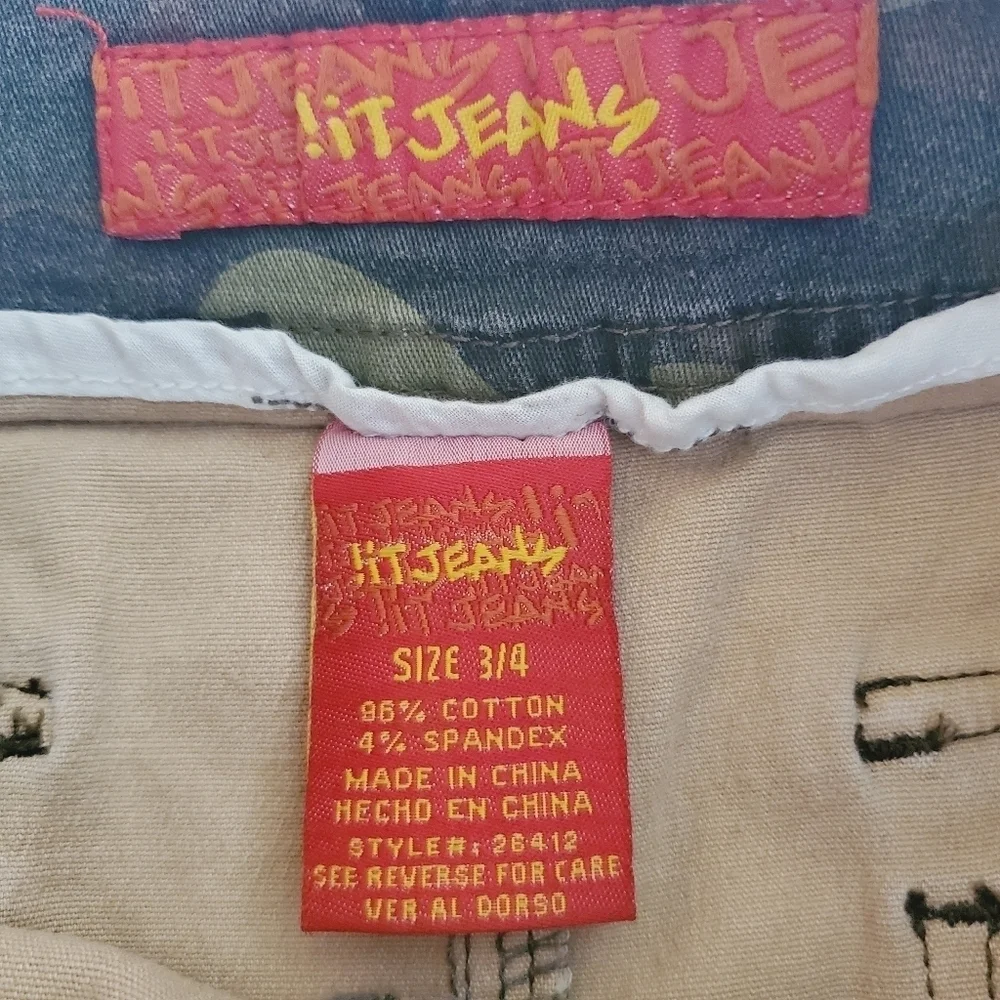 1431 * !It Jeans Camo Print Mini Skirt Green Brown Black Size 3/4 90s